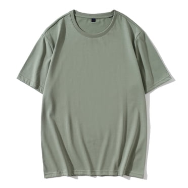 CEHVOM Summer Men's Round Neck T-shirt Mercerized Cotton Short Sleeve