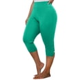 thumbnail image 1 of Timegard Yoga Leggings for Women High Waisted Button Solid Color Slim Capris Athletic Workout Gym Pants, 1 of 7