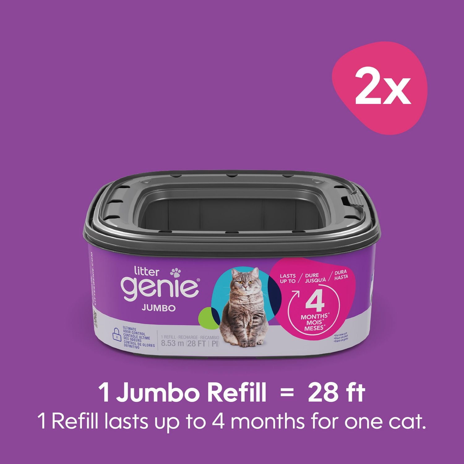Litter Genie Recharge Jumbo - Lot de 2