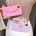 thumbnail image 3 of Wallet Case Compatible with iPhone, Pretty Luxury Bag Design, Purse Flip Card Pouch Cover Soft Silicone Case with Hand Holder Long Shoulder Strap(Purple,iPhone 12), 3 of 4