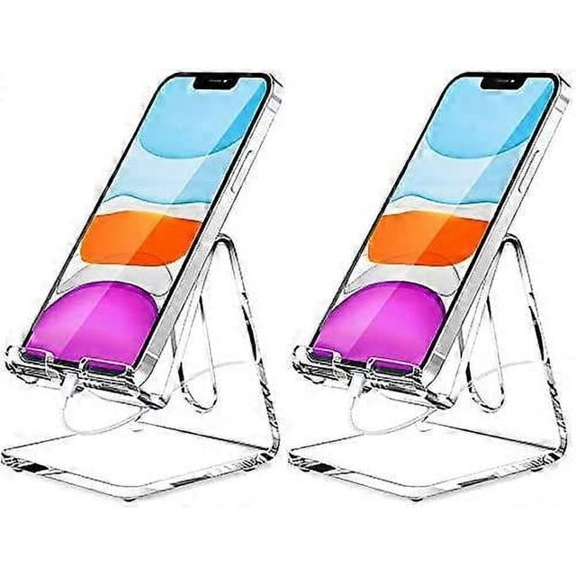Acrylic Cell Phone Stand, Portable, Clear Phone Stand, 2 Pack