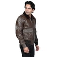 thumbnail image 2 of Men's Leather Jacket with Genuine Fur Collar, 2 of 9