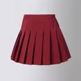 thumbnail image 5 of MIASHUI Jupe Plissée Mini pour Filles Taille Haute Tennis Uniforme Scolaire Jupes, Bordeaux, 5-6 Ans, 5 of 5