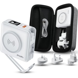 PWR Voyages PRO 5-in-1 Banque d'énergie &acirc; 20W USB C Banque d'énergie avec boîtier inclus &acirc; 15W Chargeur et chargeur portatif sans fil rapide