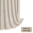 thumbnail image 3 of Vaidha Rideau de Douche Bohème de Style Ferme, Ensemble de Rideau de Douche en Tissu Rayé en Lin Robuste avec Pompon, Hydrofuge, Rideau de Douche en Tissu Bohème Vintage Campagnard, 3 of 7