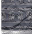 thumbnail image 1 of Soimoi Cotton Voile Fabric Peacock Block Decor Fabric Printed Yard 56 Inch Wide, 1 of 3