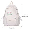 thumbnail image 2 of AMERTEER Sac à Dos Mode Simple Sac d'École Sac à Livres Multi-Poches Mignon pour Fille (Blanc), 2 of 9