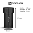 thumbnail image 3 of Corloq EDC120 Rugged Compact Waterproof Storage Tactical Belt Molle Pouch Accessory, High Strength Zytel, Blk Body, Blk Cap, 3 of 7