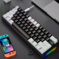 thumbnail image 2 of HLONK Wired 61 Keys Mechanical Gaming Keyboard with RGB Backlit for Windows Pc  White, 2 of 9