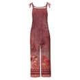 thumbnail image 4 of LOVZFMLL Combinaison pour Femme, Imprimée d'Été Sans Manches, Dos Nu, Ample, Longue, Rouge, G, 4 of 5