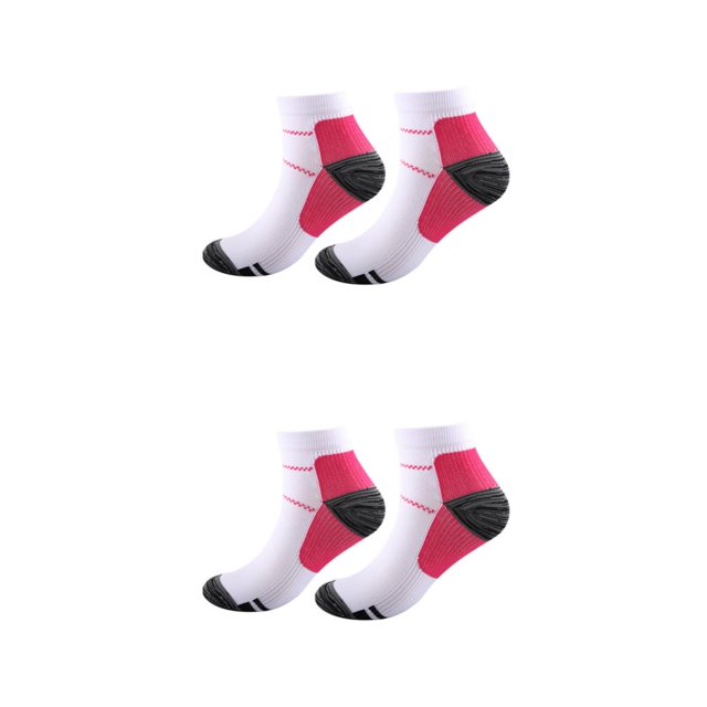 kurtrusly 1/2/3/5 2pcs/set Compression Socks For Women Performance And Reduce Fatigue Relieve rose red L/XL 2PCS