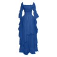 thumbnail image 1 of Robes Gothiques Yourumao pour Femmes, Robe Renaissance Rétro Unie, Grande Taille, Robe Maxi à Épaules Dénudées, Manches Évasées, Costume de Cosplay, Automne Hiver, Robe de Cour Médiévale, 1 of 3