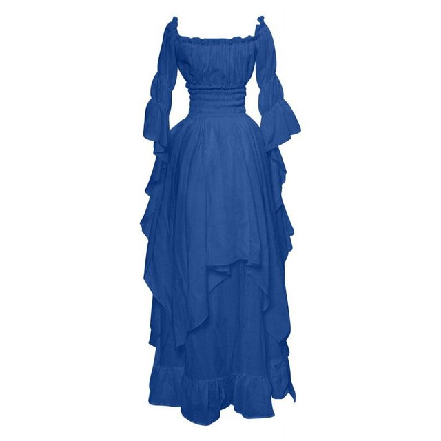 Robes Gothiques Yourumao pour Femmes, Robe Renaissance Rétro Unie, Grande Taille, Robe Maxi à Épaules Dénudées, Manches Évasées, Costume de Cosplay, Automne Hiver, Robe de Cour Médiévale