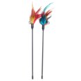 thumbnail image 1 of 2PCS Pet Teaser Toy Fake Feather Bell Decor Cat Teaser Toy Cat Teaser Wand, 1 of 10