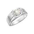 thumbnail image 3 of RYLOS Men's Rings Sterling Silver Classic 7X5MM Oval Gemstone & Diamond Ring Opal October Birthstone Rings For Men, Silver Rings, Size 11, 3 of 7