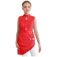 thumbnail image 4 of Sxiwei Jupe de Danse Lyrique Dos Nu pour Filles, en Maille Transparente, Rouge 14, 4 of 5