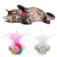 thumbnail image 4 of 2PCS Cat Ball Toy Interactive Bell Cat Pompom Toy Cat Feather Toy Cat Play Ball, 4 of 10
