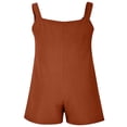 thumbnail image 3 of Women‘s Summer Cotton Linen Short Overalls Casual Loose Fit Bib Overall Shorts Rompers Jumpsuit with Pockets, 3 of 4