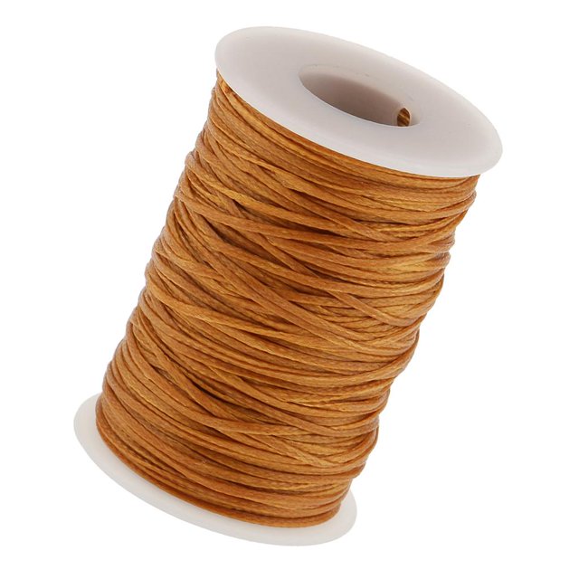 jifeng 70 Meters Brown Flat Thread Cord 1.2mm for Leather Craft Bag Wallet as described
