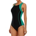thumbnail image 4 of Charmo Women's Sports One Piece Swimsuit Racerback Boyleg Swimwear, 4 of 7