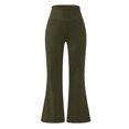 thumbnail image 2 of Innerwin Bas Couleur Unie Pantalons de Yoga pour Femmes Entraînement Taille Élastique Pantalons Simples Vert Armée TG, 2 of 6