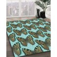 thumbnail image 3 of Ahgly Company Tapis Rectangulaire Lavable en Machine Intérieur Transitionnel Vert Armée, 2 Pieds x 3 Pieds, 3 of 7