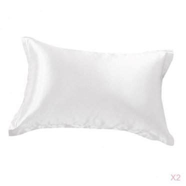 veasfak Taie d'Oreiller en Soie de Mûrier 2 Pcs King - Taille 19x29 Pouces - Taie d'Oreiller Blanche 2 Pcs Blanc