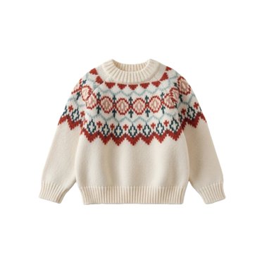 XIMIN Chandail en Molleton de Noël en Coton Tricoté pour Bébés Garçons Filles, Chandail Col Rond Vintage Épais, Chandail d'Hiver Chaud et Confortable, Haut Graphique Tendance Mignon