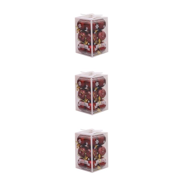 relayinert 12x Easy To And Enought Quantity Christmas Tree Balls For Home Decor Durable Construction wine red 3Set