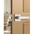 thumbnail image 1 of Brushed Nickel Door Handle Interior Privacy Door Lock Bed and Bath Door Lock with Square Rose Modern Keyless Door Lock Handle Reversible for Left & Right, 1 of 8