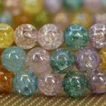 thumbnail image 4 of Bracelet Extensible Unisexe en Perles Rondes de 8 mm en Quartz Craquelé Multicolore Aura Aqua Naturelle, 4 of 5