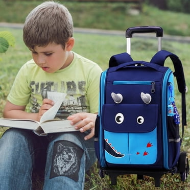 ZXNWN Sac à Dos à Roulettes Enfants Sac à Dos à Roulettes avec Roues Bagage de Voyage Sac à Livres à Roulettes Relevable