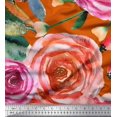 thumbnail image 1 of Soimoi Tissu en Coton Canard Feuilles & Roses Imprimé Tissu au Mètre 56 Pouces de Large, 1 of 3
