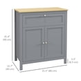 thumbnail image 3 of HOMCOM Armoire de Rangement Buffet Bahut avec Doubles Portes Gris, 3 of 10