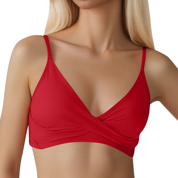 Women's Sexy Solid Color Push Up Swimsuit Beach Vacation Top - Nylon Spandex Blend, Supportive Push-Up Design, S-XXL Sizes with Bust Measurements
