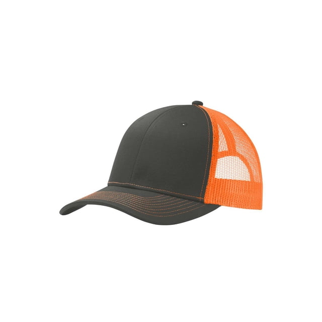 Top Headwear Snapback Trucker Cap - Steel Grey/Neon Orange
