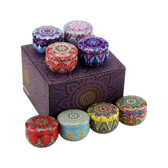 Ensemble-cadeau de Bougies Parfumées AMERTEER, Lot de 8 Bougies en Pot pour Femmes, Chaque Bougie Brûle pendant 15 h