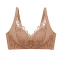 thumbnail image 4 of HVOBTTY Soutien-Gorge Rehausseur Sans Fil pour Femmes, Soutien-Gorge Quotidien pour Femmes Mode Couleur Unie Transparent Dentelle Sans Armatures Bonnets Fixes Effet Rassemblement Rose, 32, 4 of 4