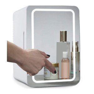 8l Mini Réfrigérateur Maison Beauté Réfrigérant avec Miroir Led Light Plug Européen