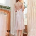 thumbnail image 3 of DPTALR Women's Medium Long Strap One-line Collar Intimates Sets Sexy Comfortable Summer Sleepwear, 3 of 3