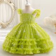 thumbnail image 3 of LOVZFMLL Robe à Manches Longues à Col Rond Unie pour Filles de Printemps et d'Été, Élégante et Douce, Robe Polyvalente à Manches Lanterne pour Filles, 3 of 4