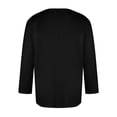 thumbnail image 3 of Hiiyo T-Shirt pour Homme Grande Taille Confortable Uni à Manches 3/4, Noir, 3 of 6