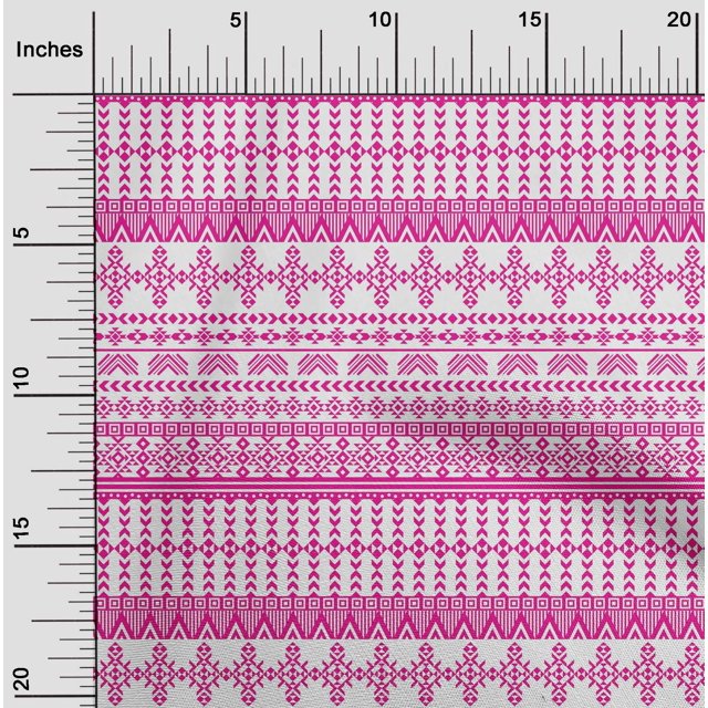 oneOone Polyester Lycra Fuschia Tissu Rose Géométrique Tribal Robe Tissu Imprimé Tissu par la Cour 56 Pouces de Large