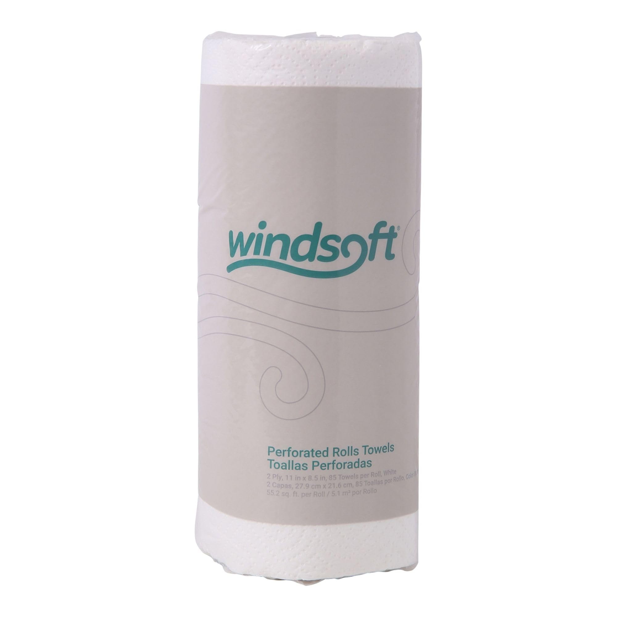 Windsoft Paper Towels, Bulk Pack of 30 Rolls, 85 Sheets Per Roll, Individually Wrapped, 2-Ply White Kitchen Towels, Embossed and For Enhanced Absorbency