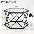 thumbnail image 4 of Costway Coffee Table Geometric Glass Modern W/Tempered Glass Top & Metal Legs Living Room, 4 of 10