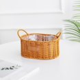 thumbnail image 1 of TopLLC Imitation Rattan Flower Basket Woven Flower Pot Double Ear Oval Storage Basket Flower Arrangement Gift Basket Home Storage Weaved storage basket, 1 of 6