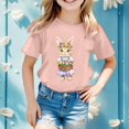 thumbnail image 2 of T-shirts à Manches Courtes pour Garçons, Tenue de Pâques, Mignon Lapin Imprimé, Hauts d'Été à Col Rond, T-Shirts Basiques, Hauts Mignons pour Filles 6-8 Ans, 2 of 4