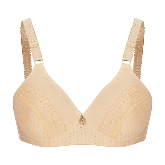 Woman Bra Full-Coverage Bra Feature V-Neck Nursing Bra Style W-1051 Khaki XXL