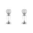 thumbnail image 2 of Wweixi Luxury Crystal Candle Holder Pillar Candlestick Ceremony Stand Decor Table Silver L 2Set, 2 of 6