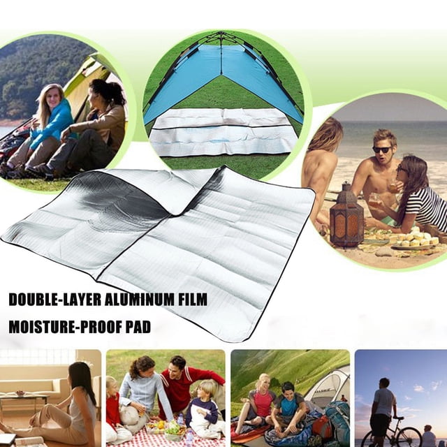Dvkptbk Picnic Blanket Outdoor Double-Sided Tent Mat Aluminum Film Pad Picnic Blanket Camping & Hiking